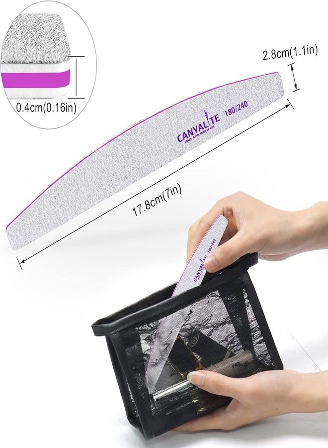 Canvalite Nail Files for Natural Nails 180/240 Grit Emery Board for Nails Styling Tools for Home and Salon Use 10 PCS - Image 4